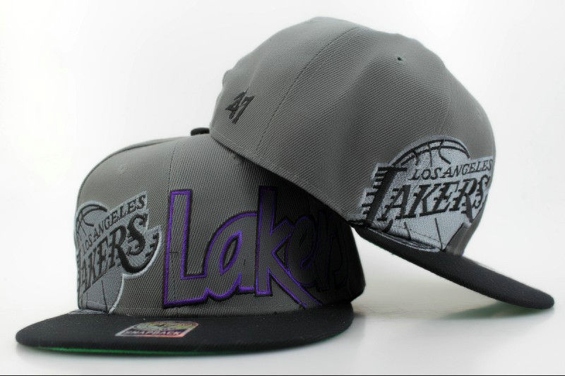 Los Angeles Lakers Grey Snapback Hat QH 0606